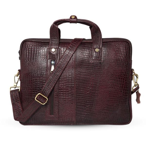 Crocodile Burgundy Leather Bag